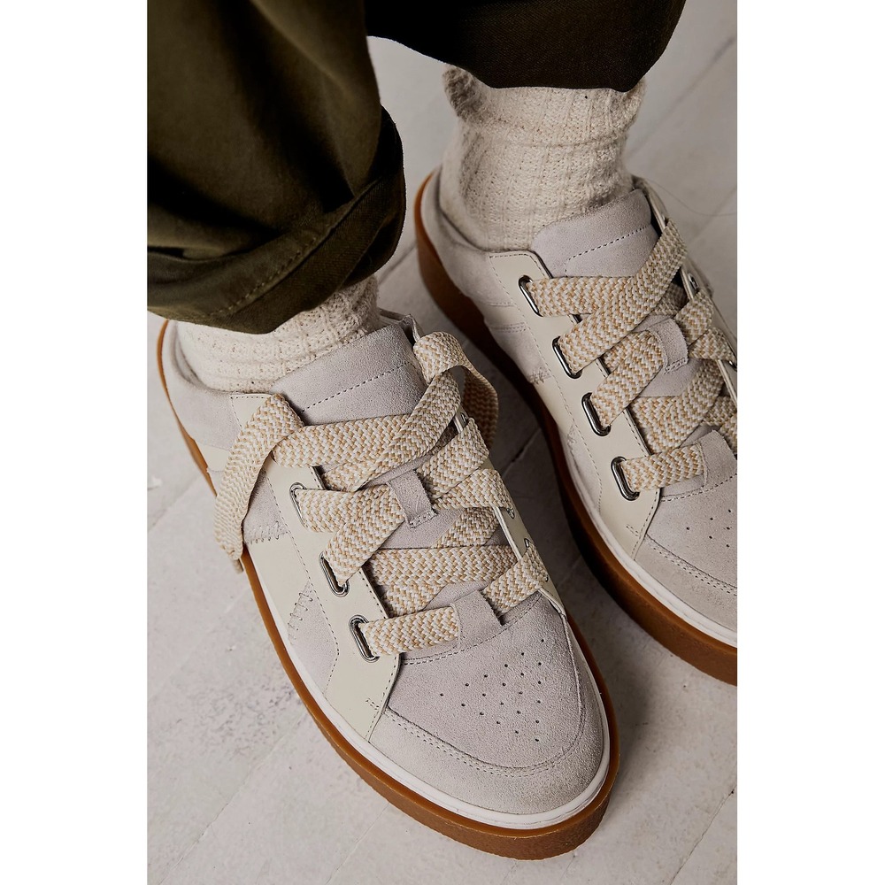 Free People Suede Rubber Platform Fremont Mule Sneakers Bone Women's Size 37